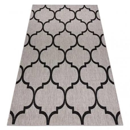 DYWAN SZNURKOWY SIZAL FLOORLUX 20608 , koniczyna marokańska, trellis srebrny / czarny – zdjęcie 1