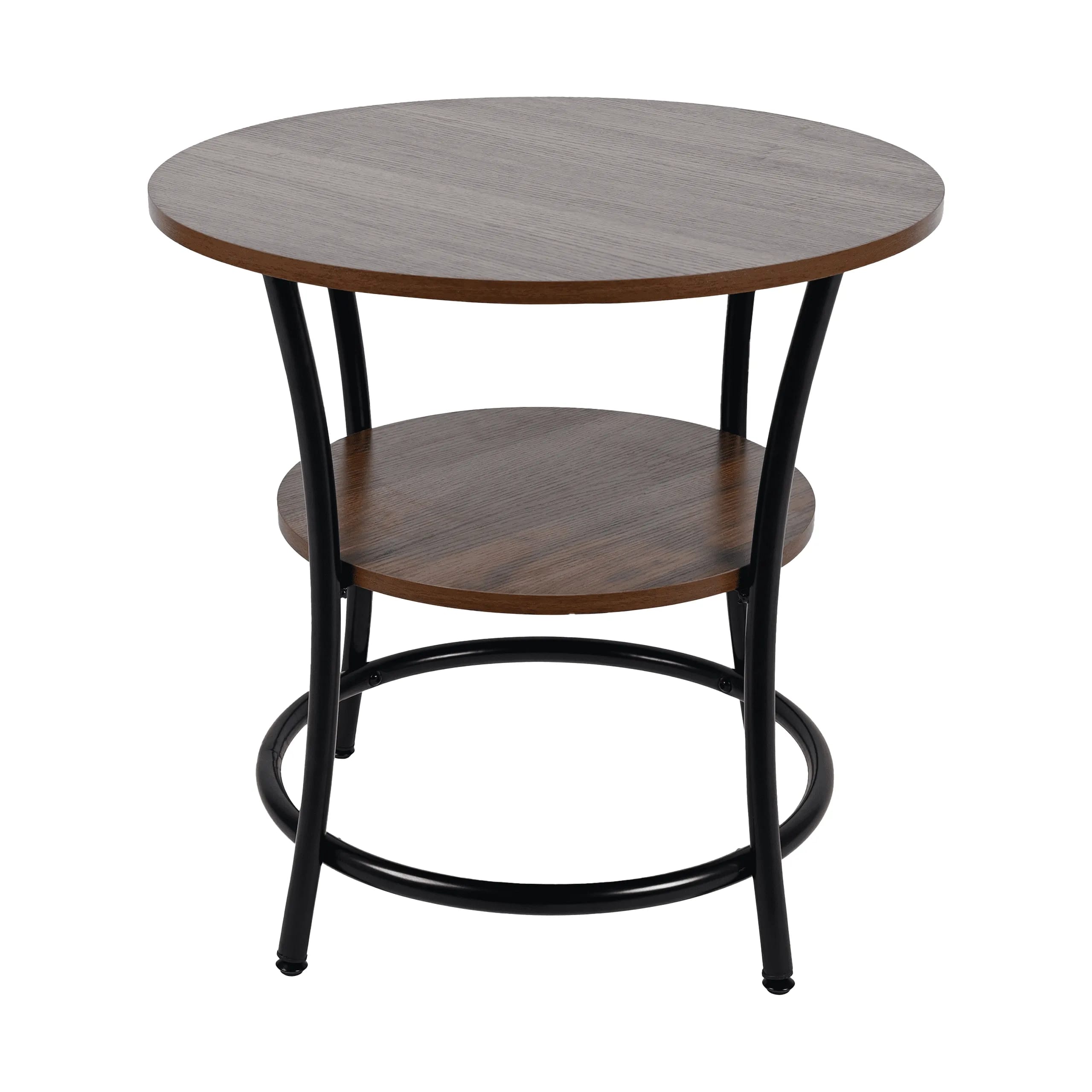 Stolik kawowy okrągły z półką ORZECH SK100-O 56x55cm – zdjęcie 1