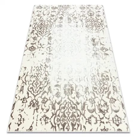 Dywan CORE 247A Ornament Vintage - Strukturalny, dwa poziomy runa, krem / brązowy – zdjęcie 1