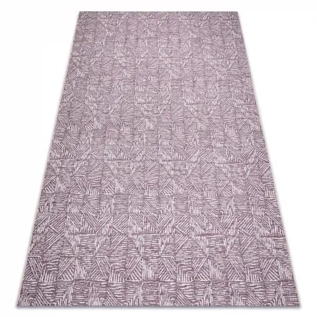 Dywan Sznurkowy SIZAL COLOR 47373260 Linie, trójkąty, jodełka - śliwka / beż – zdjęcie 1