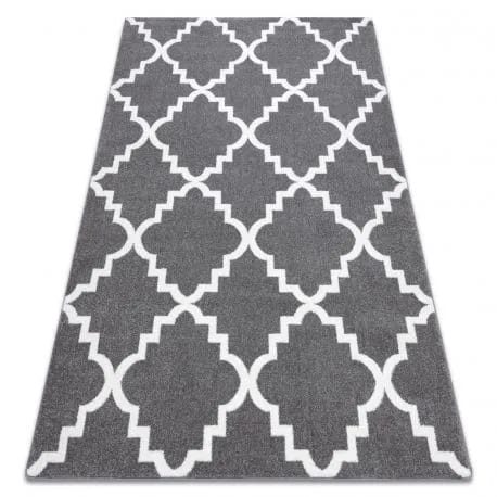 Dywan SKETCH - F343 szaro/biała koniczyna marokańska trellis – zdjęcie 1