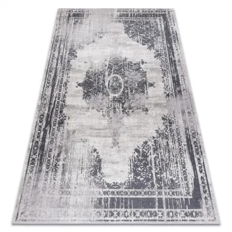Dywan do prania ANDRE 1187 Ornament, vintage antypoślizgowy - czarny / biały – zdjęcie 1