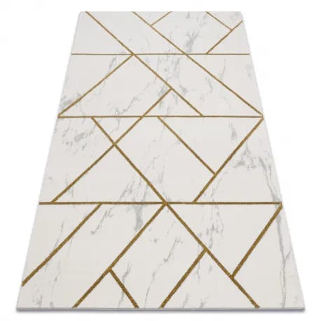 Dywan EMERALD ekskluzywny 1012 glamour, stylowy geometryczny, marmur krem / złoty – zdjęcie 1
