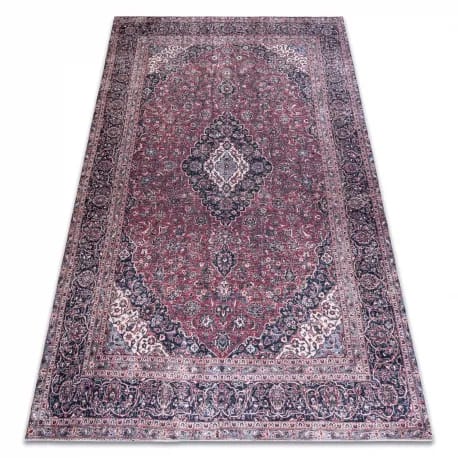 Dywan do prania ANDRE 2288 Orientalny vintage, antypoślizgowy - bordo / szary – zdjęcie 1