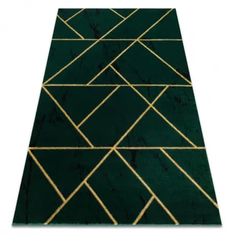 Dywan EMERALD ekskluzywny 1012 glamour, stylowy geometryczny, marmur butelkowa zieleń / złoty – zdjęcie 1
