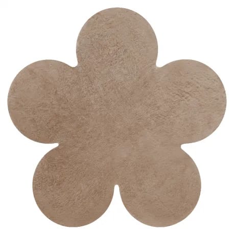 Dywan SHAPE 3106 Kwiatek Shaggy - camel, beż pluszowy, antypoślizgowy, do prania – zdjęcie 1
