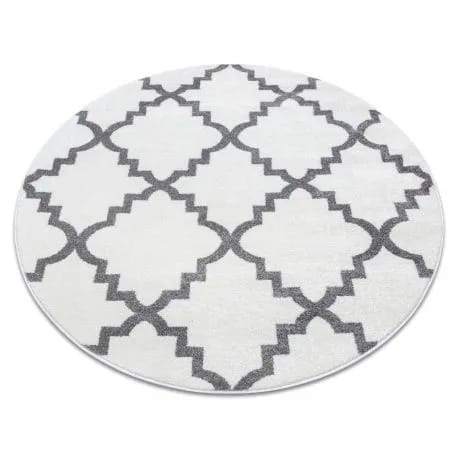 Dywan SKETCH koło - F343 krem/szara koniczyna marokańska trellis – zdjęcie 1