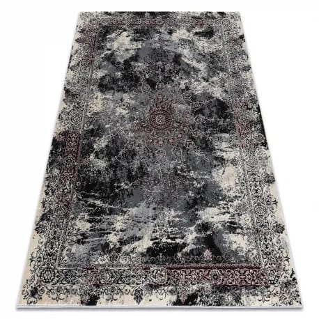 Dywan VINCI 1407 nowoczesny Rozeta vintage przecierany - Strukturalny kość słoniowa / czerwony – zdjęcie 1