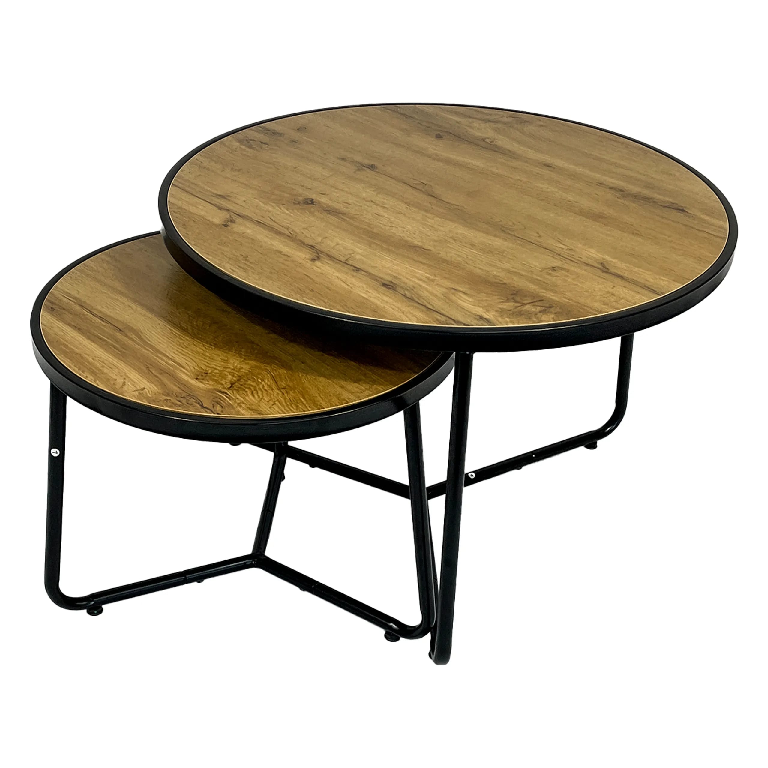 Stolik kawowy okrągły 2szt DĄB SK114D 70x47/50x39cm – zdjęcie 1