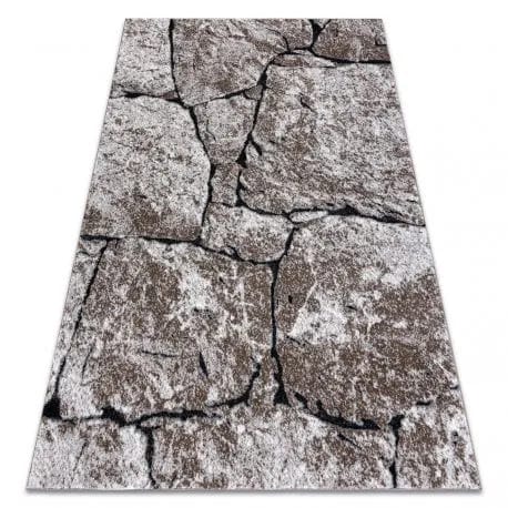 Dywan nowoczesny COZY 8985 Brick Kostka brukowa, kamień - Strukturalny, dwa poziomy runa brązowy – zdjęcie 1