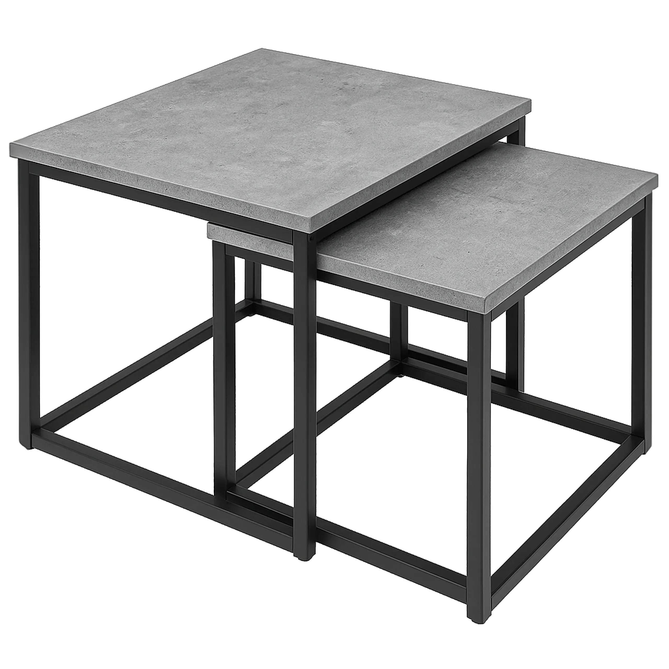 Stolik kawowy kwadratowy 2szt BETON SK101B 50x50,5/45x45,5cm – zdjęcie 1
