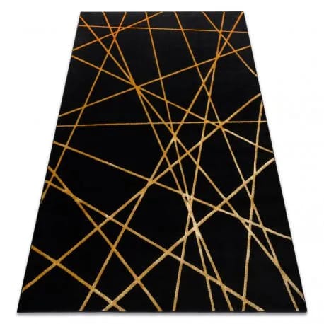 Dywan GLOSS nowoczesny 406C 86 stylowy, glamour, art deco, geometryczny czarny / złoty – zdjęcie 1