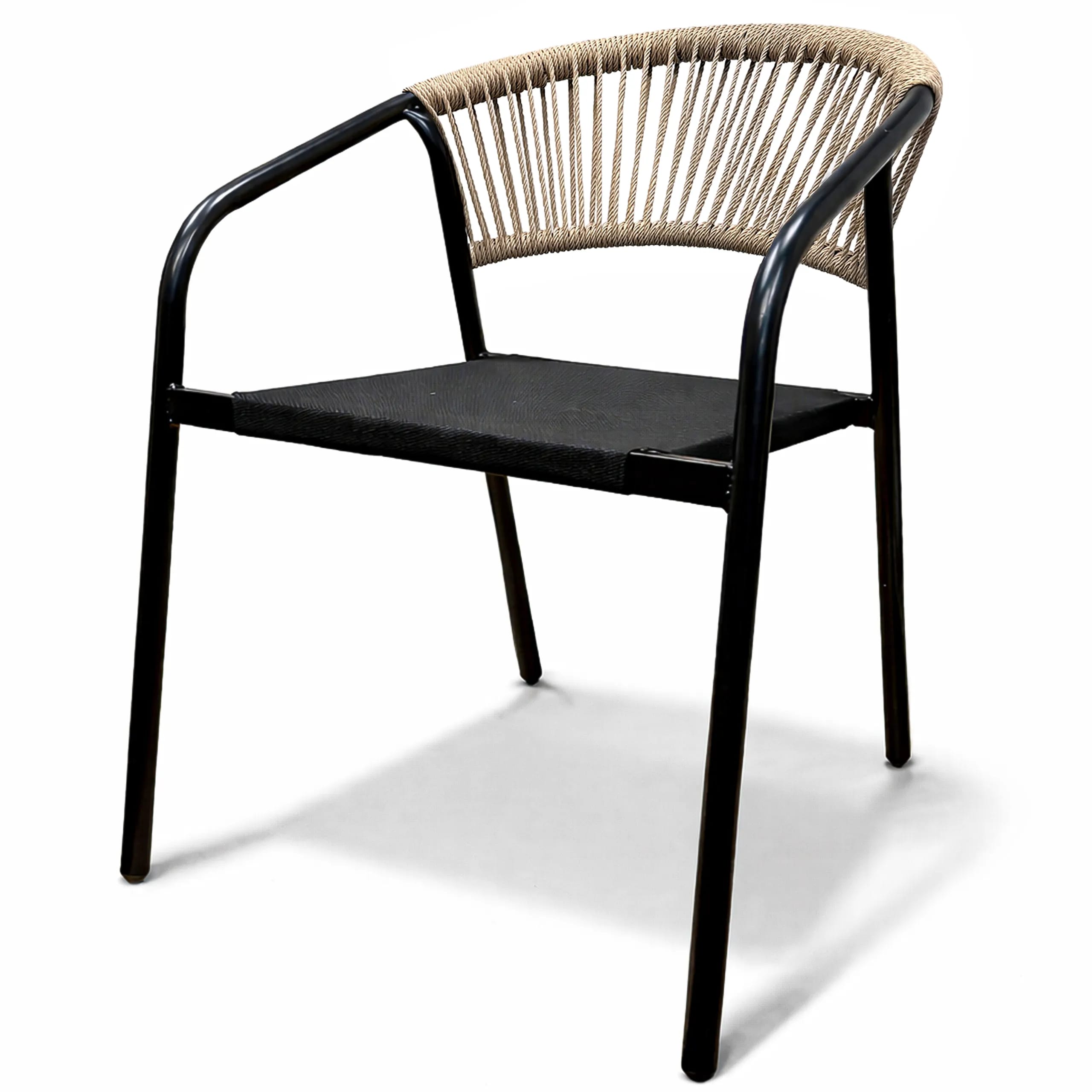Krzesło PORTINO 53x62x75cm czarn/natur – zdjęcie 1