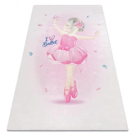 Dywan do prania BAMBINO 42830 Balerina dla dzieci, antypoślizgowy - różowy – zdjęcie 1