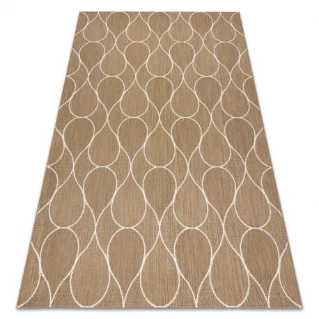 Dywan sizal FLAT 49379265 Krople - beż naturalny kolor słomkowy, sznurkowy – zdjęcie 1