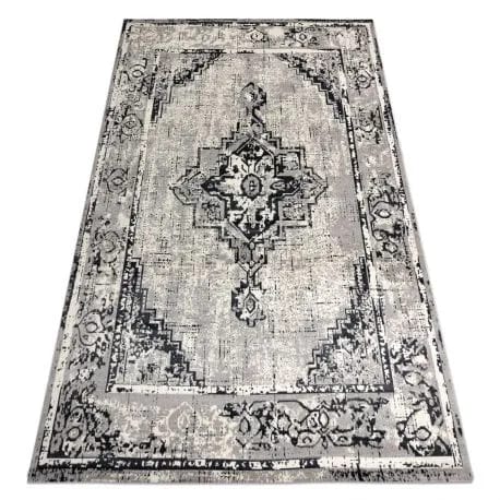 Dywan Vintage Ramka rozeta przecierany 22235556 szary / czarny – zdjęcie 1
