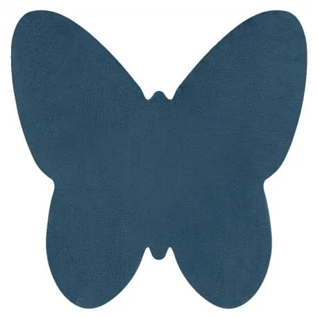 Dywan SHAPE 3150 Motyl Shaggy - niebieski pluszowy, antypoślizgowy, do prania – zdjęcie 1