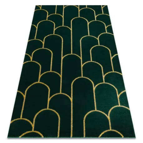 Dywan EMERALD ekskluzywny 1021 glamour, stylowy art deco butelkowa zieleń / złoty – zdjęcie 1