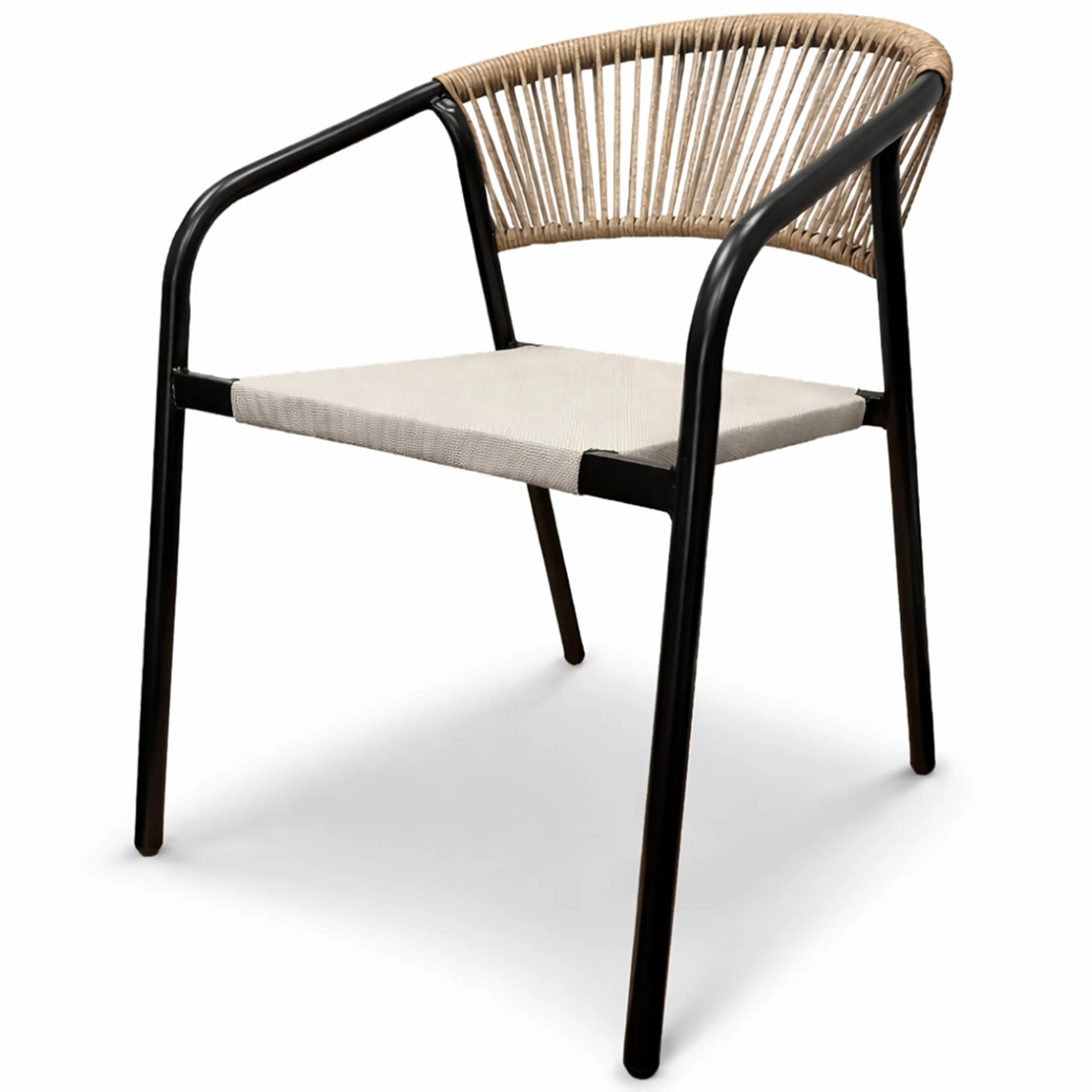 Krzesło PORTINO 53x62x75cm czarny/taupe – zdjęcie 1