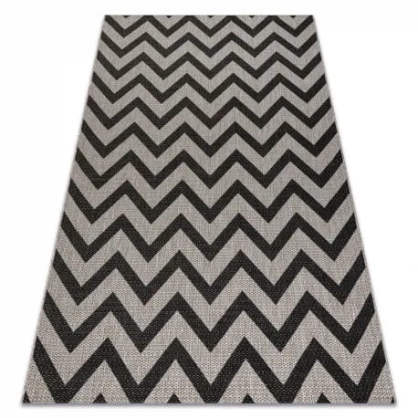 DYWAN SZNURKOWY SIZAL FLOORLUX 20340 silver / black ZYGZAK – zdjęcie 1