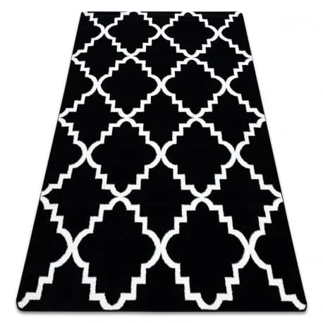 Dywan SKETCH - F343 czarno/kremowy koniczyna marokańska trellis – zdjęcie 1