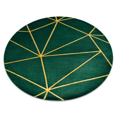 Dywan EMERALD ekskluzywny 1013 koło - glamour, stylowy geometryczny butelkowa zieleń / złoty – zdjęcie 1