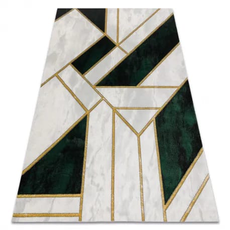 Dywan EMERALD ekskluzywny 1015 glamour, stylowy marmur, geometryczny butelkowa zieleń / złoty – zdjęcie 1