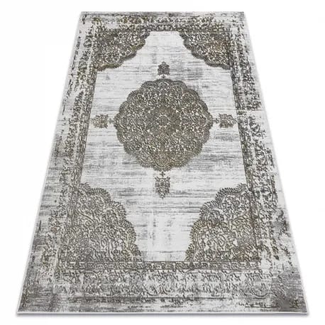 Dywan LIRA E1468 Rozeta, strukturalny, nowoczesny, glamour - szary / złoty – zdjęcie 1