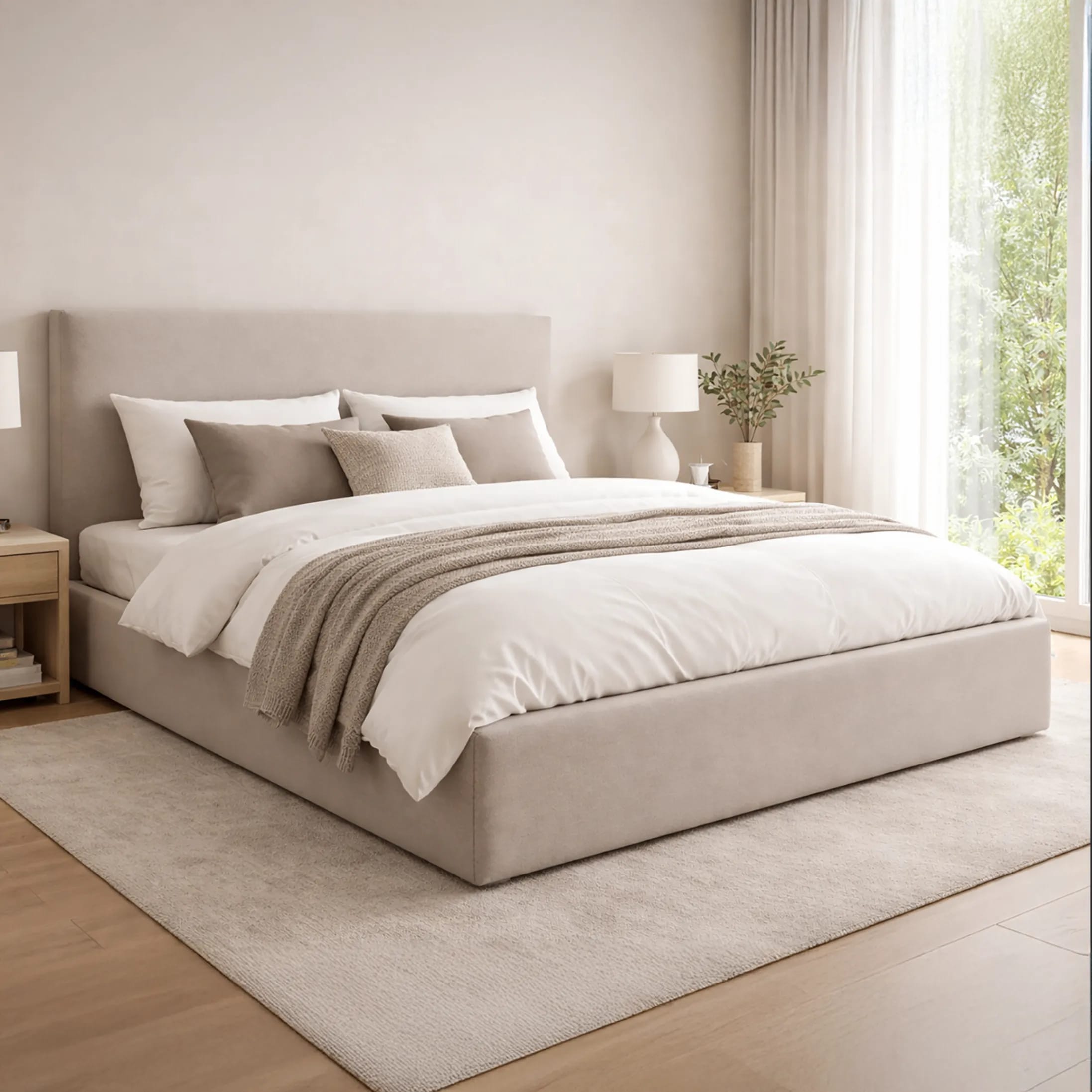 LT101 Łóżko Velio 140x2x115 taupe – zdjęcie 1