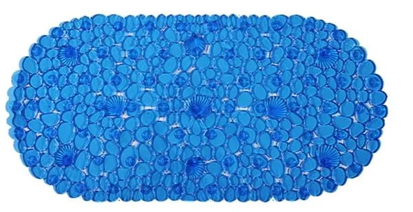 Mata łazienkowa antypoślizgowa Kamyk niebieska 65×39 cm – zdjęcie 1