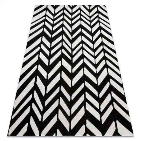 Dywan nowoczesny MUNDO E0571 jodełka, chevron outdoor beż / czarny – zdjęcie 1