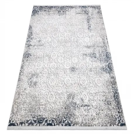 Dywan REBEC nowoczesny frędzle 51172A - dwa poziomy runa krem / granat – zdjęcie 1