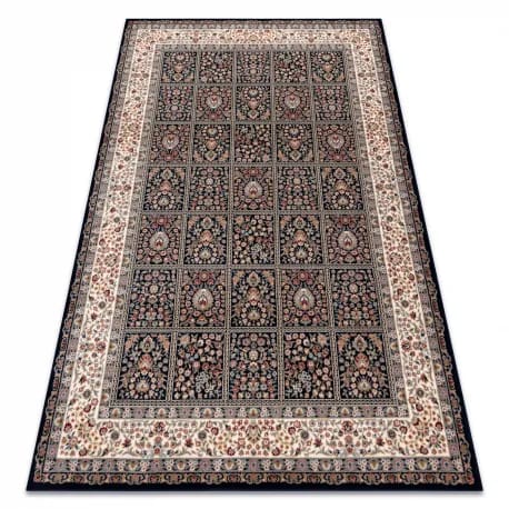 Dywan NAIN Kwiaty, ramka 1181/51011 granat / beż – zdjęcie 1