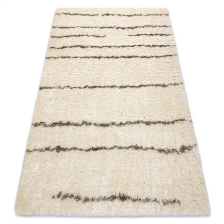 Dywan FLUFFY 2371 shaggy paski - krem / beż – zdjęcie 1