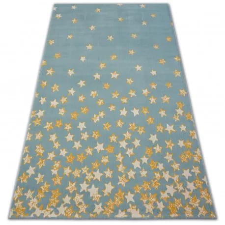 Dywan PASTEL 18408/032 - Gwiazdki turkus złoty krem – zdjęcie 1