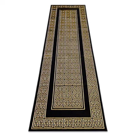 Dywan, Chodnik GLOSS nowoczesny 6776 86 stylowy, ramka, grecki czarny / złoty – zdjęcie 1