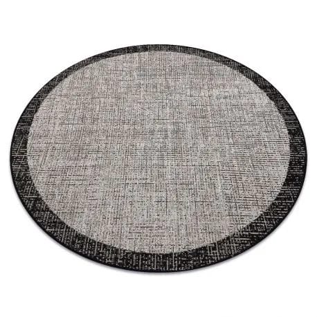 DYWAN SZNURKOWY SIZAL FLOORLUX KOŁO 20401 Ramka srebrny / czarny – zdjęcie 1