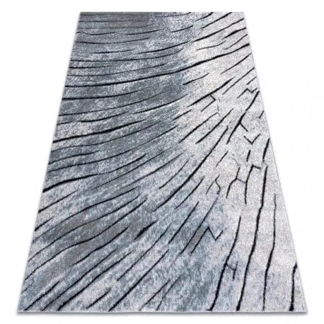 Dywan nowoczesny COZY 8874 Timber, Drzewo, drewno - Strukturalny, dwa poziomy runa szary / niebieski – zdjęcie 1
