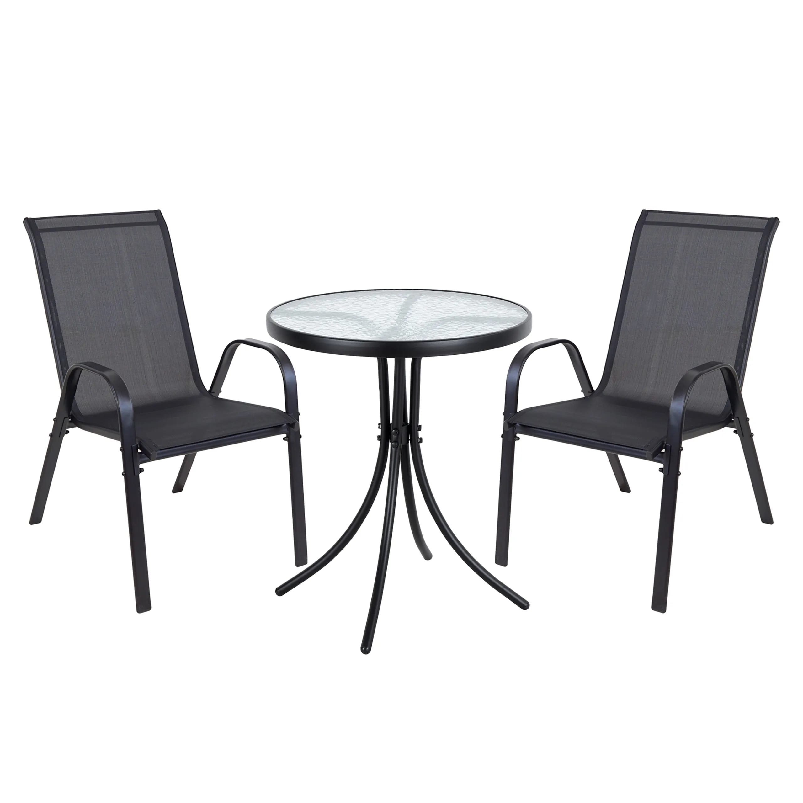 Zestaw mebli ogrodowych TERNI 60 cm 2os. czarny – zdjęcie 1