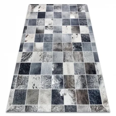 Dywan PATCHWORK 21716 szary - Skóra bydlęca – zdjęcie 1