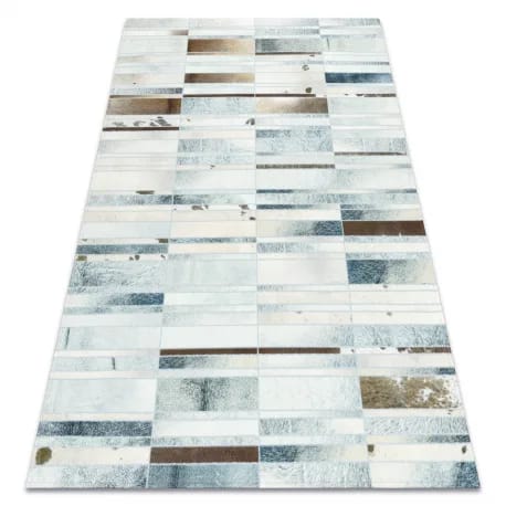 Dywan PATCHWORK 21717 beż - Skóra bydlęca, Deski – zdjęcie 1