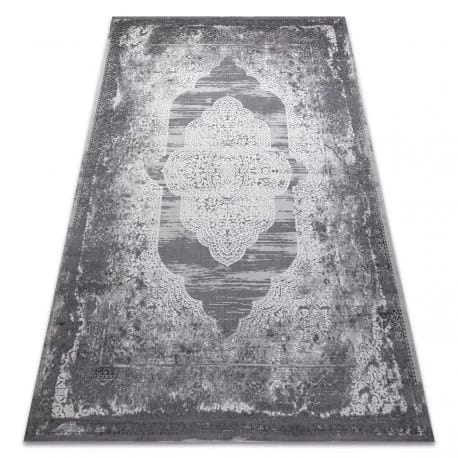 Dywan NOBLE nowoczesny 9479 65 Ornament vintage przecierany - Strukturalny, dwa poziomy runa krem / szary – zdjęcie 1