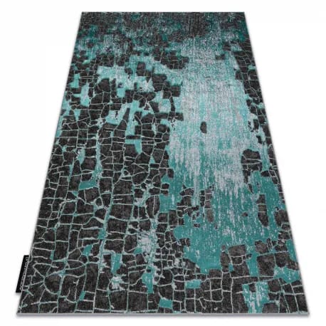 Dywan DE LUXE nowoczesny 2079 Vintage przecierany - Strukturalny zielony / antracyt – zdjęcie 1