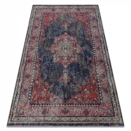 Dywan nowoczesny MUNDO E0551 ornament, ramka vintage outdoor czerwony / czarny – zdjęcie 1