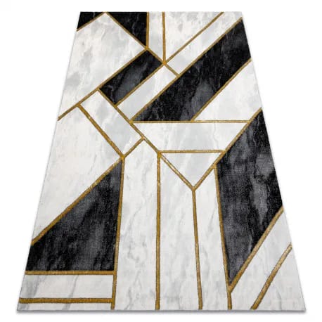 Dywan EMERALD ekskluzywny 1015 glamour, stylowy marmur, geometryczny czarny / złoty – zdjęcie 1