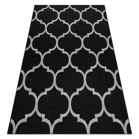 DYWAN SZNURKOWY SIZAL FLOORLUX 20608 , koniczyna marokańska, trellis czarny / srebrny – zdjęcie 1