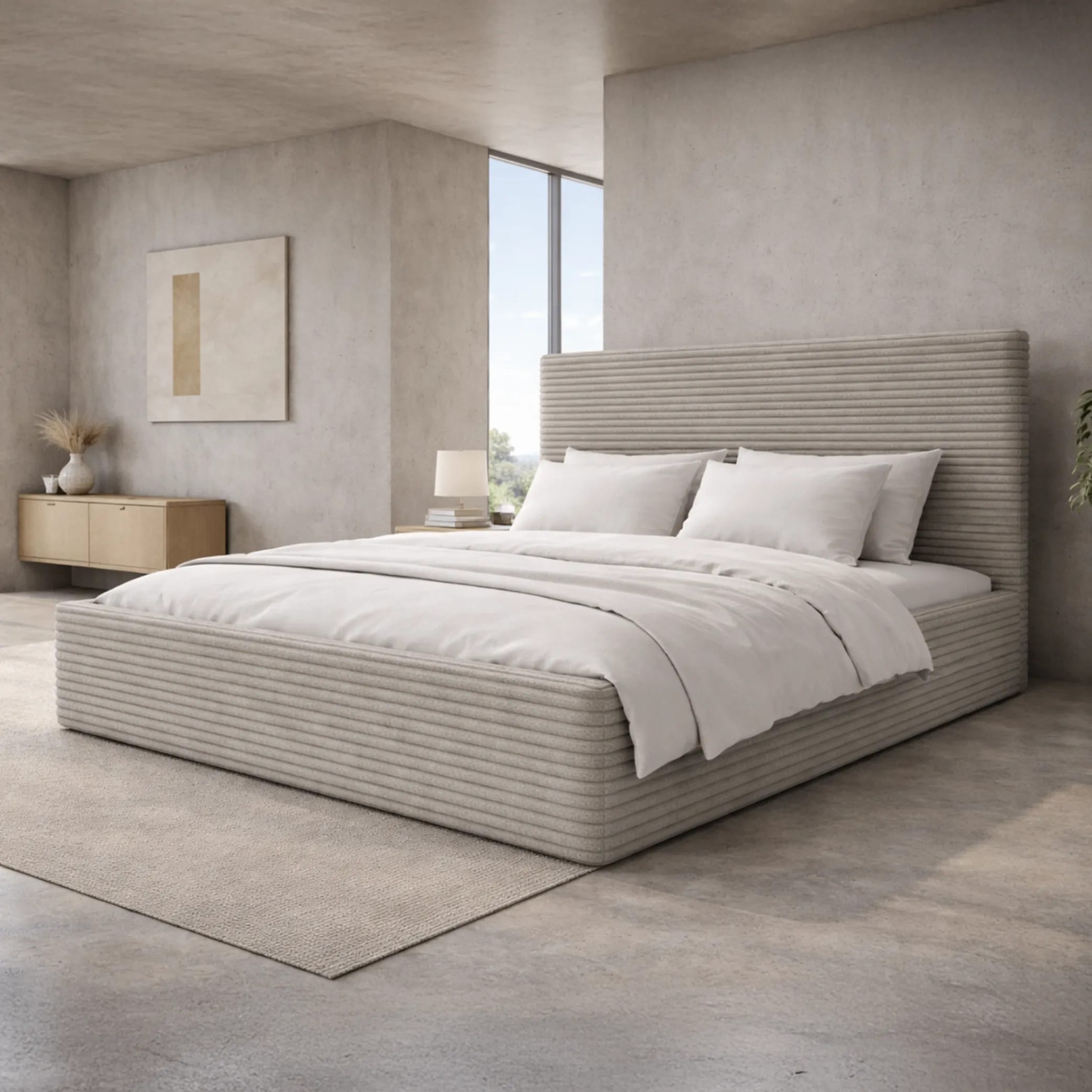 LT100 Łóżko Cordo 160x2x115 taupe – zdjęcie 1