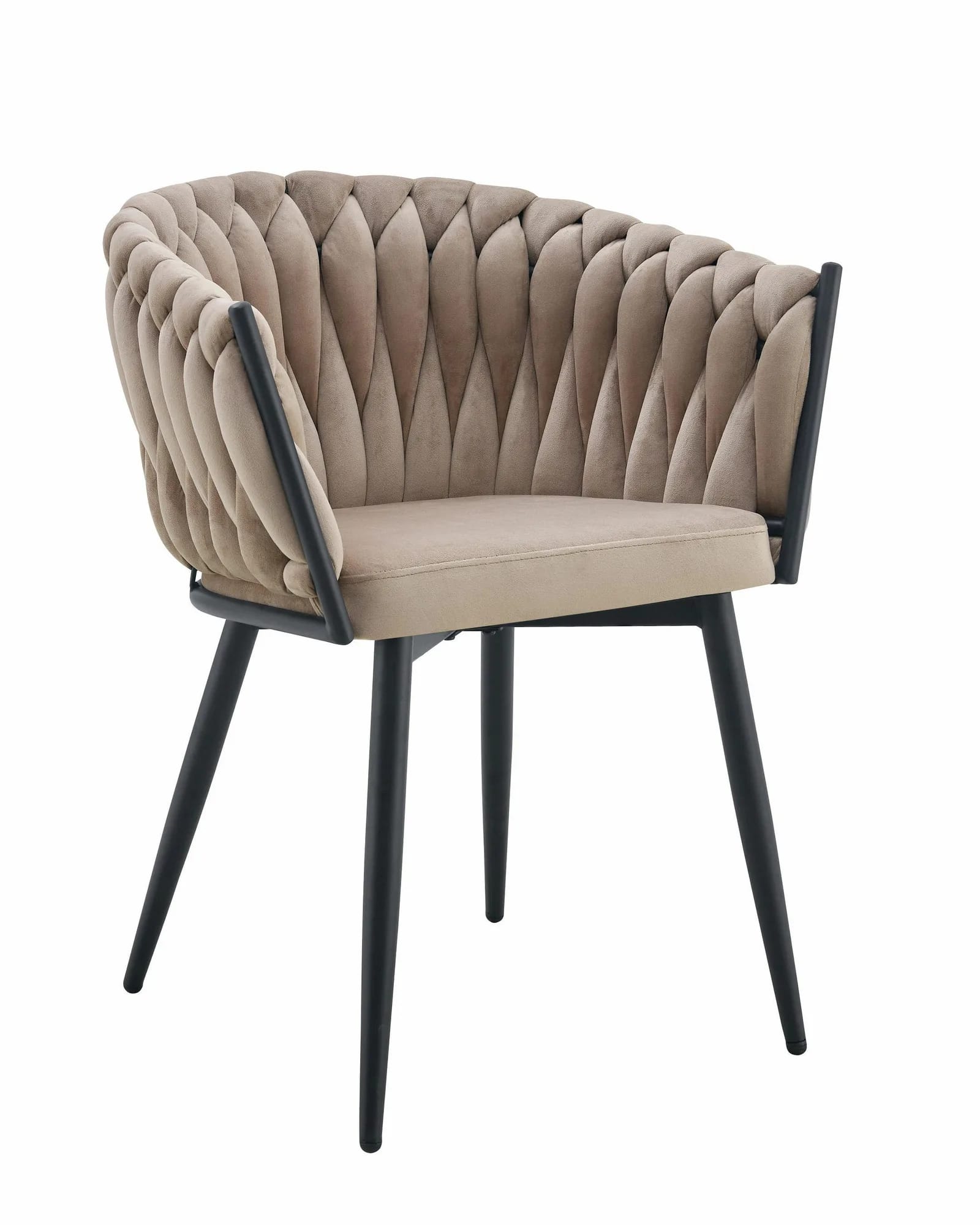 Krzesło glam welur MAIKE taupe – zdjęcie 1