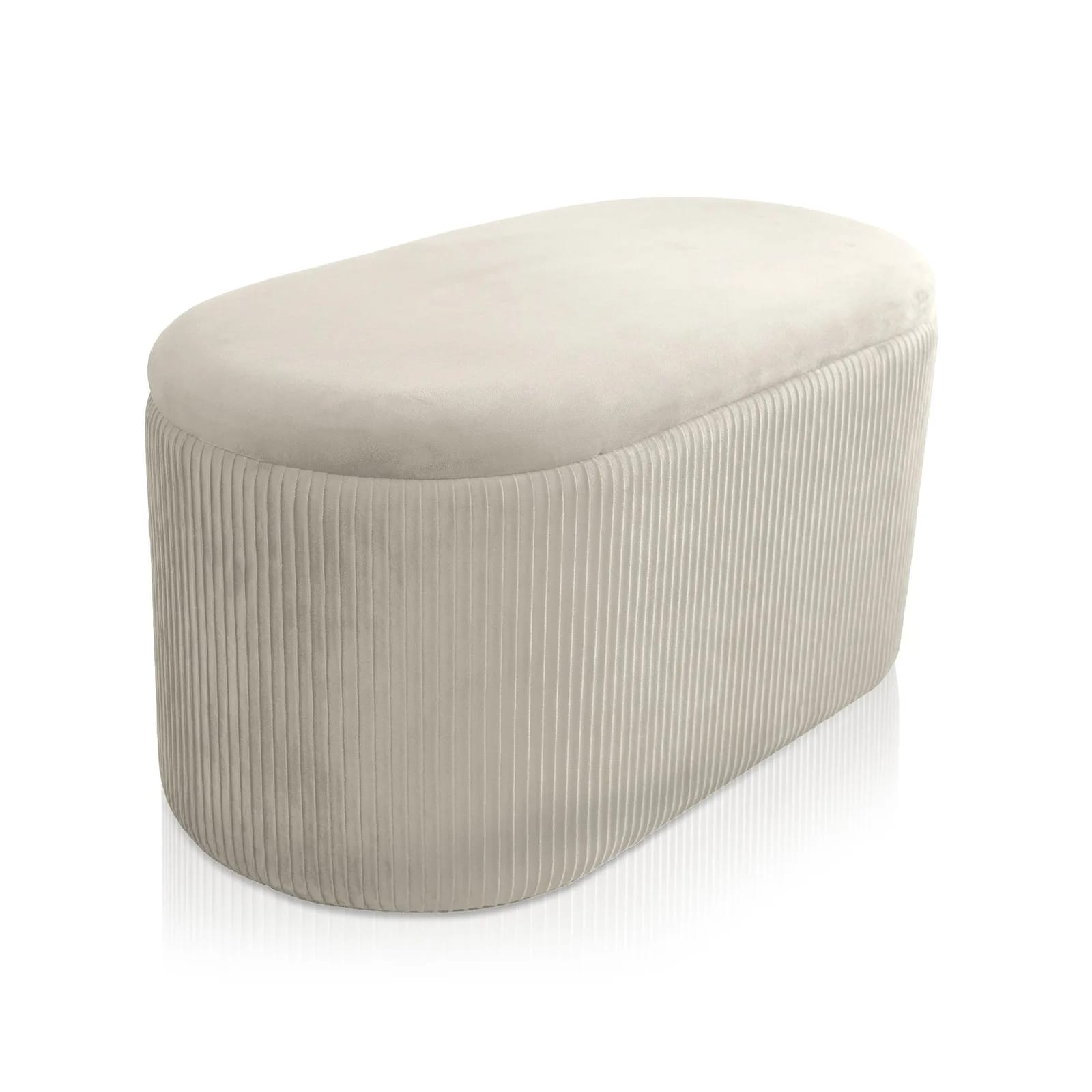 Pufa duo welur AMBROSE 80×40×40cm ecru – zdjęcie 1