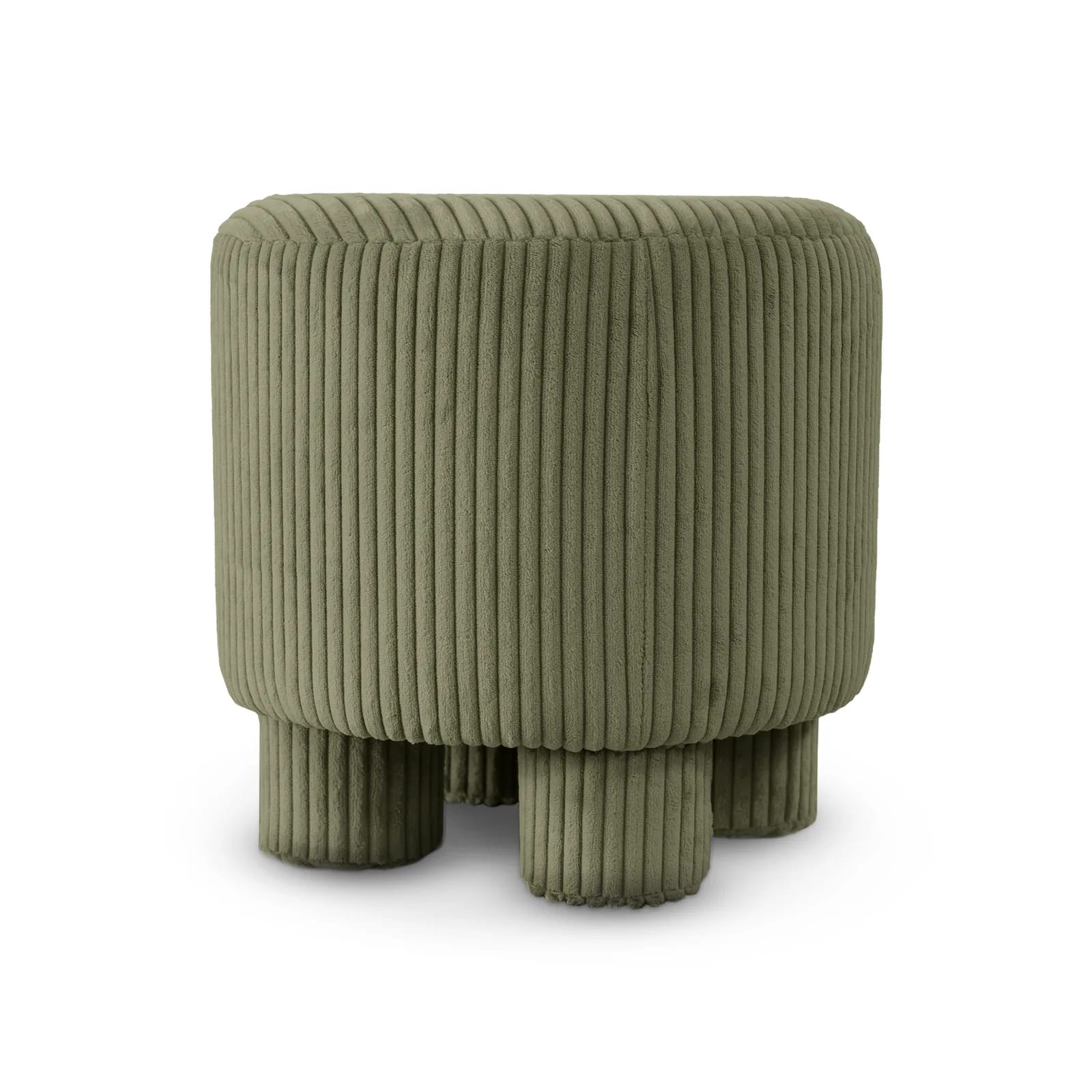 Pufa sztruks DAGMAR 40×40×40cm oliwka – zdjęcie 1